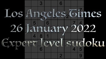 Sudoku solution – Los Angeles Times sudoku 26 January 2022 Expert level