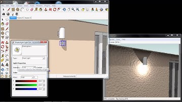 Artificial lights in a daytime scene using Shaderlight for SketchUp