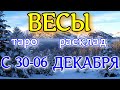 ГОРОСКОП ВЕСЫ С 30 НОЯБРЯ ПО 06 ДЕКАБРЯ НА НЕДЕЛЮ.2020