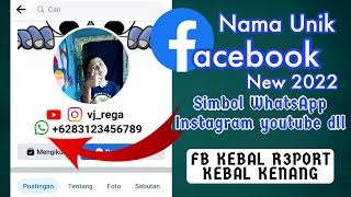 Facebook nama unik keren dg simbol medsos terbaru 2022 - Fb mode profesional