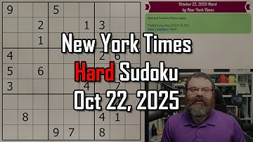 NYT Hard Sudoku Walkthrough | Oct 22, 2025