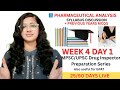 Week 4 Day 1👨🏻‍🎓Drug Inspector Preparation Series🔥 for MPSC and UPSC📚 | Pharmaceutical Analysis