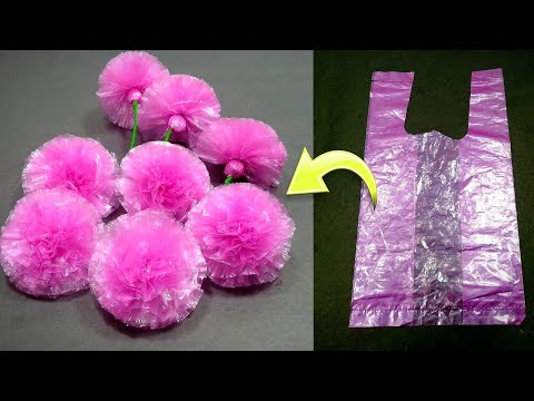 पॉलिथीन से फूल बनाने का तरीका /Easy Plastic Carry