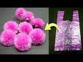 पॉलिथीन से फूल बनाने का तरीका /Easy Plastic Carry Bag Rose Flower Craft Idea/Make polythene Flower