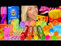 ASMR MUKBANG, Rainbow Food, Kraft Gummy Mac and Cheese, Gummy Fries Pizza Candy Buttons, Giveaway 먹방