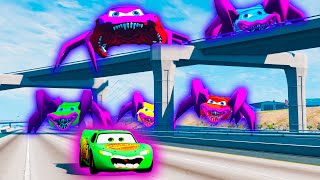 Lightning McQueen vs. Spidery Monsters ! Spider car | Epic escape | BeamNG.Drive Game Adventure screenshot 5