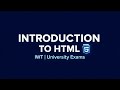 Introduction to HTML | Internet &amp; Web Technology (IWT) | HTML Basics for University Exams