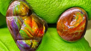 Fire Agate Mark touching up a few stones 