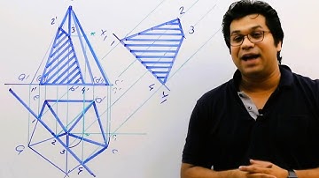Sectioning a Pentagonal Pyramid with 45 Degree Inclined Plane