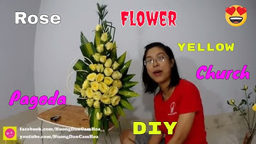 Cắm hoa bàn thờ tập 100| HƯỚNG DẪN CẮM LẲNG HOA HỒNG VÀNG ĐƠN GIẢN