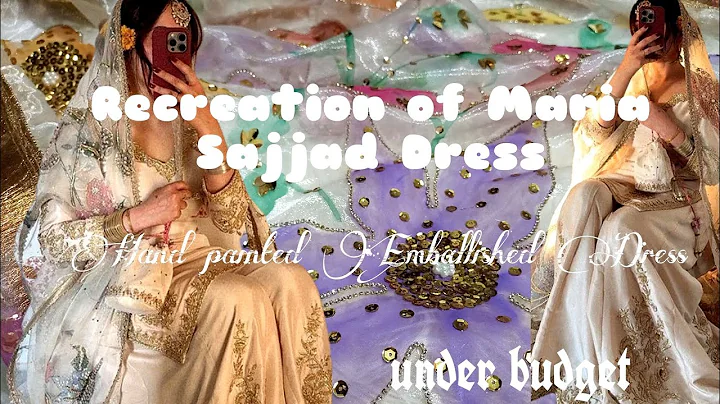 Recreation of Maria Sajjad Dress| Hand painted Emballished Dupatta|under budget