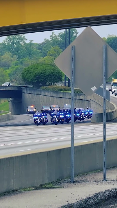 Stunning Convoy Of Ex-president Donald Trump, Including Dozens Of Police Motorcycles And SUVs