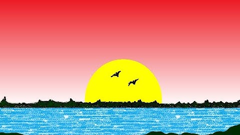 beautiful sunlight scenery in ms paint, how tow draw, ms paint, drawing, painting, microsoft paint