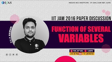 IIT JAM Mathematics 2016 Paper Solution | Function Of Several Variable Paper Discussion
