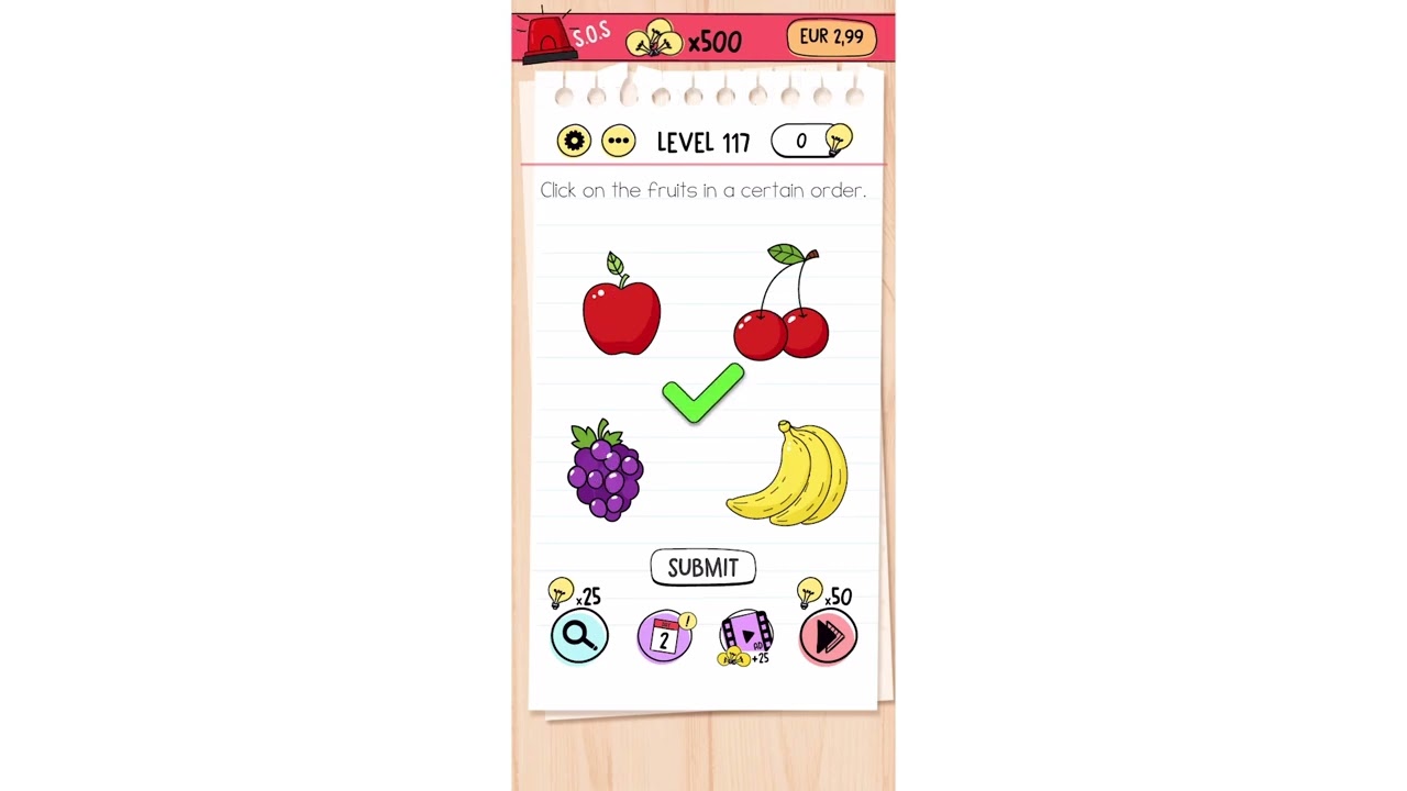 Click on the fruits in a certain order