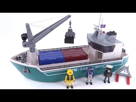 insluiten herinneringen Niet modieus Playmobil Cargo Ship w/ Loading Crane reviewed! set 5253 - YouTube