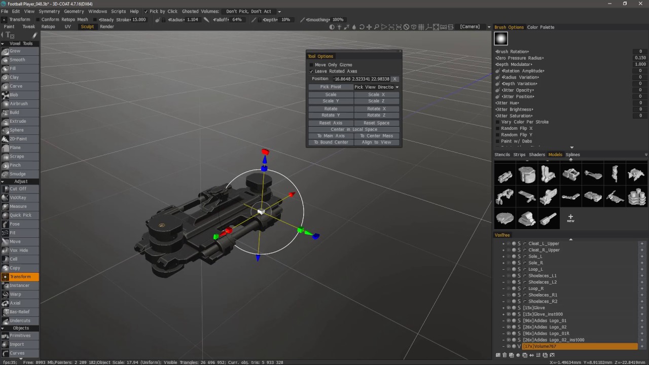 3ds Sculpt Tools: Transform Tool