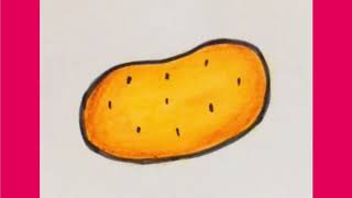 How to draw a potato step by step|very easy potato drawing|vegetable drawing