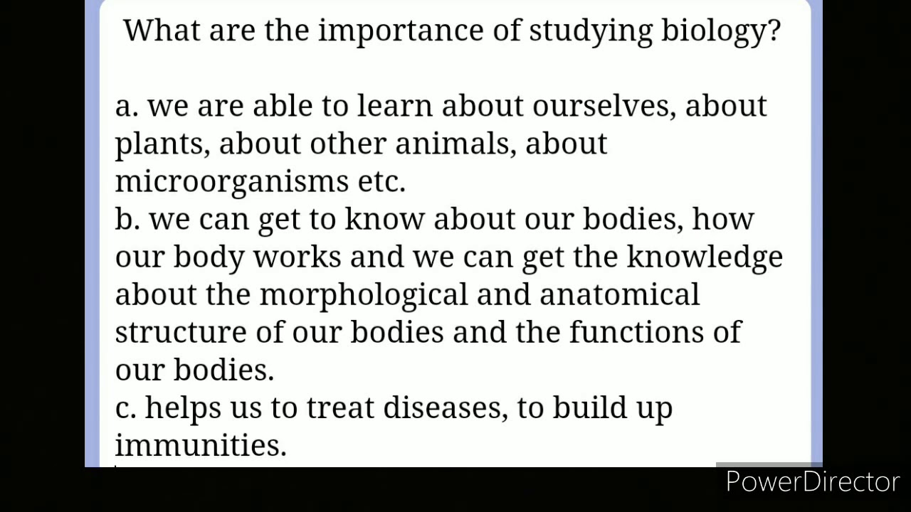 importance of studying biology essay