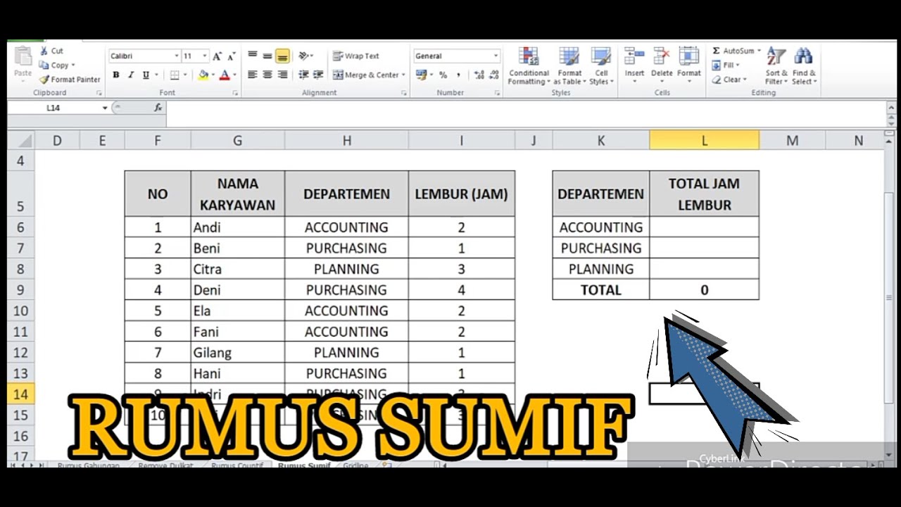 CARA RUMUS EXCEL SUMIF YouTube