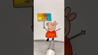 Reverse Play Peppa Pig New Year 2026 Special Drawing Welcome 2026 Hand-Made Poster