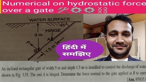Hydrostatic force on rectangular gate | Unsolved Numerical RK Bansal