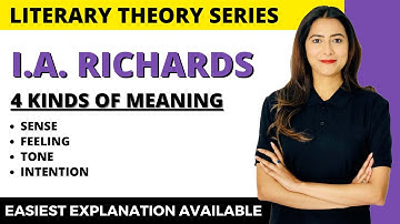 Four Kinds of Meaning: I.A.Richards  - NTA UGC NET English Literature - Sunaina Jethani