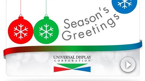 Happy OLEDays from Universal Display Corporation!