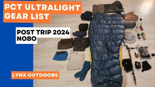 Pacific Crest Trail Ultralight Gear List Post PCT 2024
