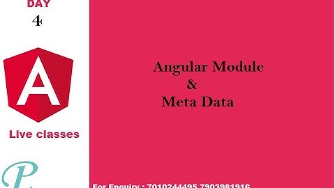 Day 4 Angular Module & Meta Data