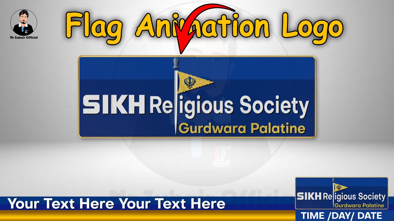 3d Flag Animation Logo | Sikh Religious Society | 3d Lowerthird Animation | 3d Rotate Logo
