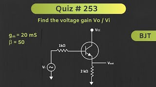 BJT- Emitter Follower Solved Example | Quiz # 253