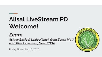 Zearn Math - 11/13/2020 Livestream PD