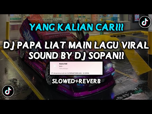 DJ PAPA LIAT MAIN LAGU SOUND BY DJ SOPAN VIRAL FYP TIKTOK YANG KALIAN CARI (SLOWED+REVERB) class=