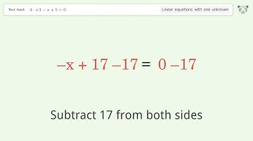 Solve 4*+3-x+5=0: Linear Equation Video Solution | Tiger Algebra
