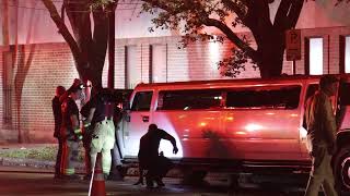 Hummer limousine catches on fire in Midtown Houston, TX
