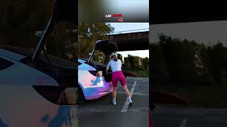 She Fit a Full Bicycle Inside a Tesla Without Folding #shortsvideo #viralvideo #wholesome
