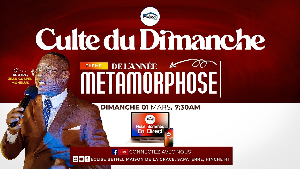 Vendredi 06  Mars 2026 | Veillée de Prière | Année de la METHAMORPHOSE.