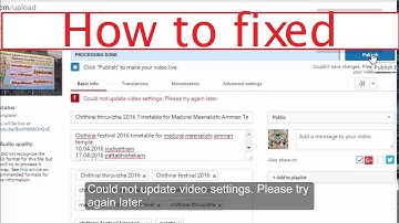 Could not update video settings  Please try again later