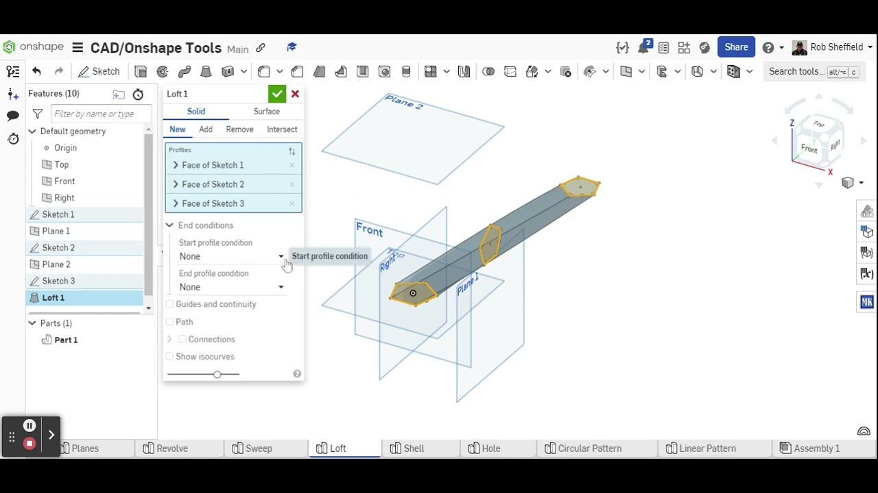 Onshape Loft Tool YouTube