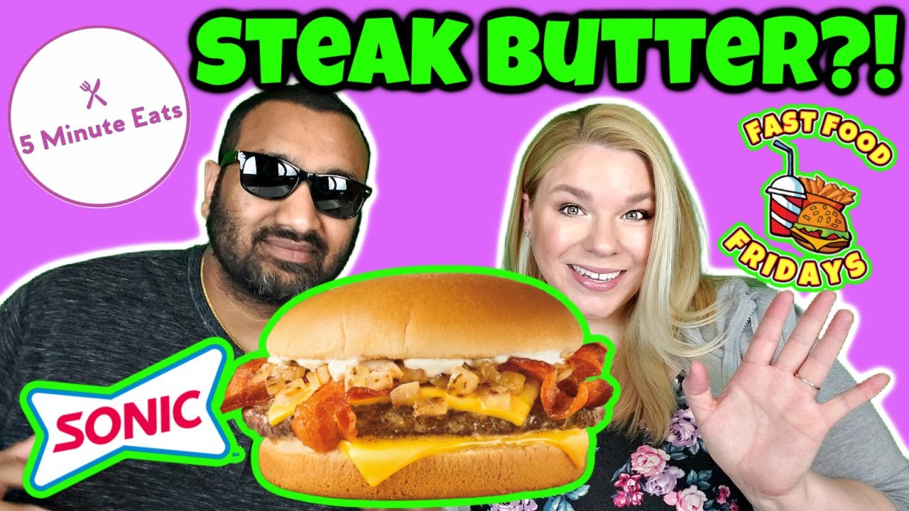 Sonic Steak Butter Bacon Cheeseburger Review YouTube