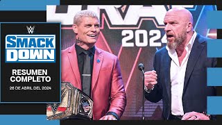 DRAFT NOCHE 1 | WWE SmackDown 26 Abril 2024 - Resumen Completo en Español