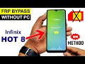 Infinix hot 8 x650c frp lockgoogle account bypass without pc new method 