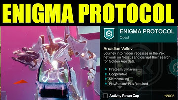 How to Complete "Enigma protocol" Destiny 2 mission guide (how to add time to security reboot)