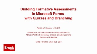 Building Formative Assessments in Microsoft Forms with Quizzes and Branching