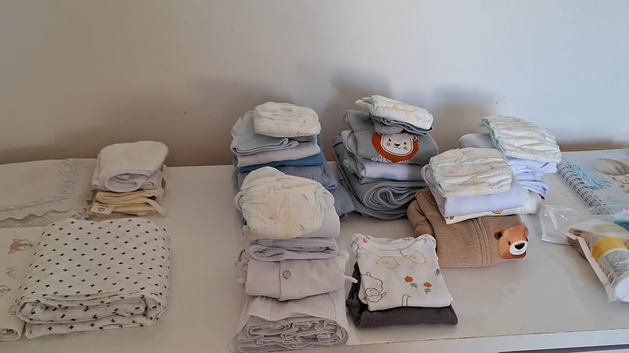 Mala maternidade do Heitor montada com 37 semanas e 4 dias 