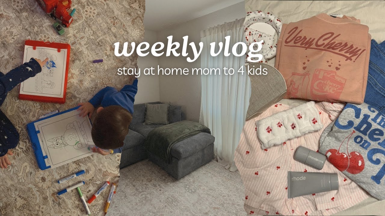 weekly vlog mom to 4 | Valentine’s Day baskets, lil house update, clothing + beauty haul