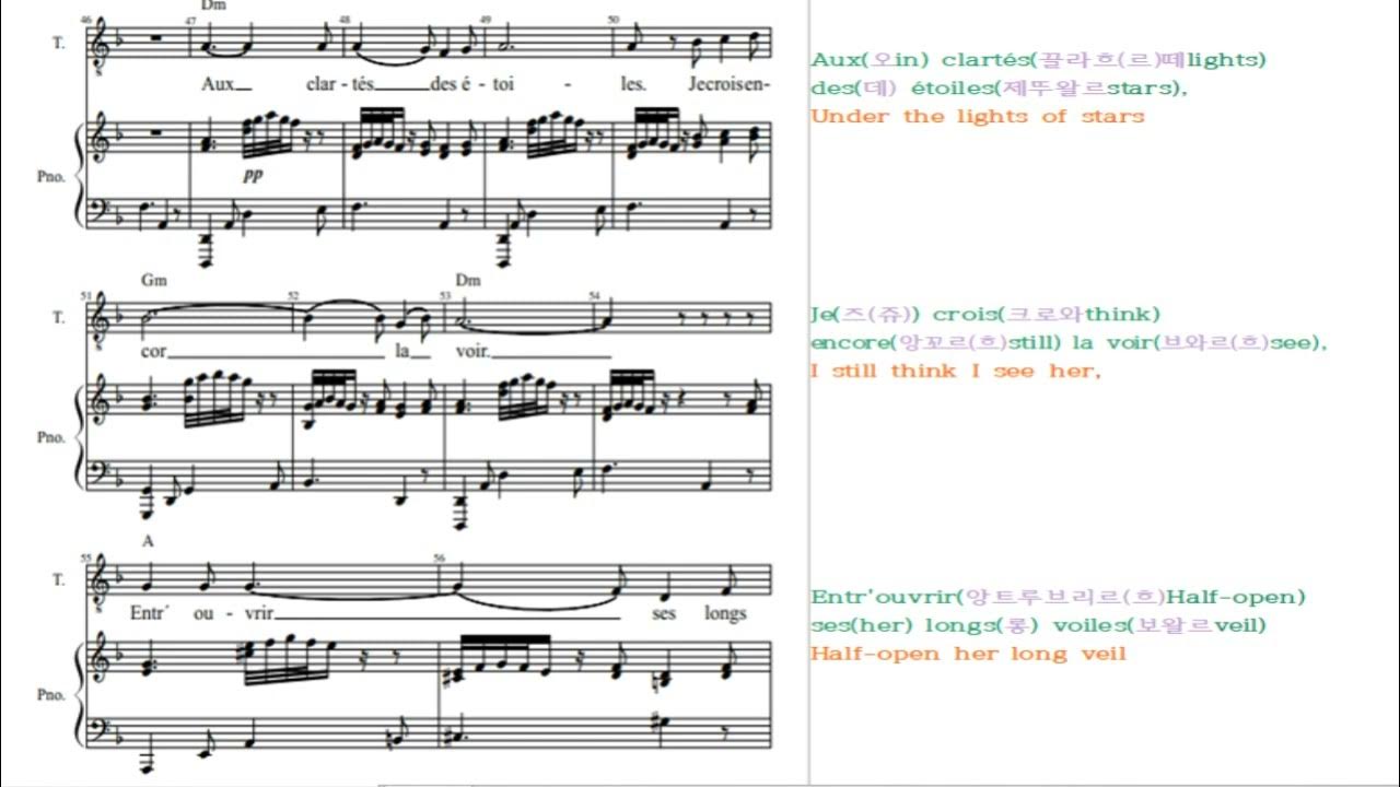 Je crois entendre encore sheet music