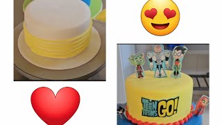 Teen Titans GO! desing birthday cake decoration   #cakedesign #decoration #subscribe #cakemaking screenshot 5