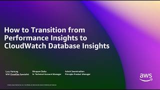 How to Transition from Performance Insights to CloudWatch Data.
